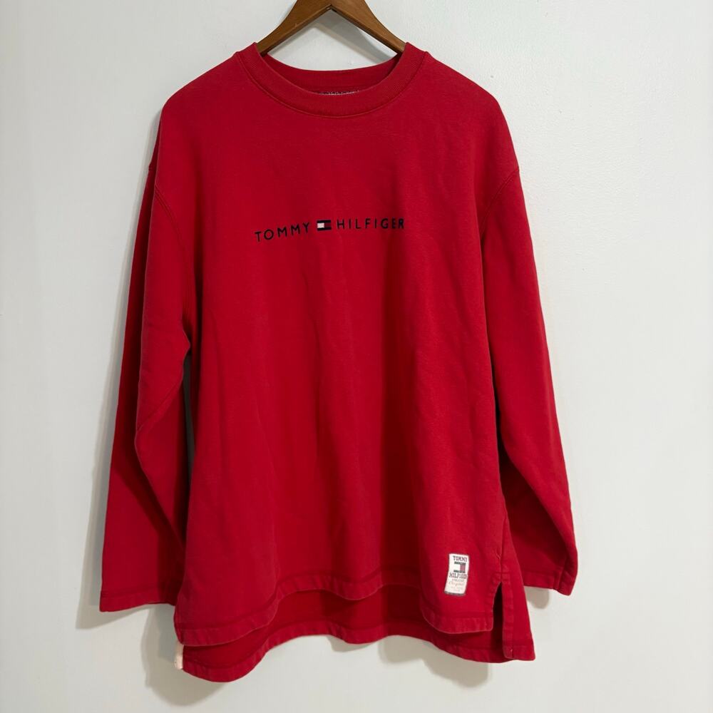Tommy Hilfiger Athletics Original All Sort Gear XL Red Sweatshirt Preppy Y2K